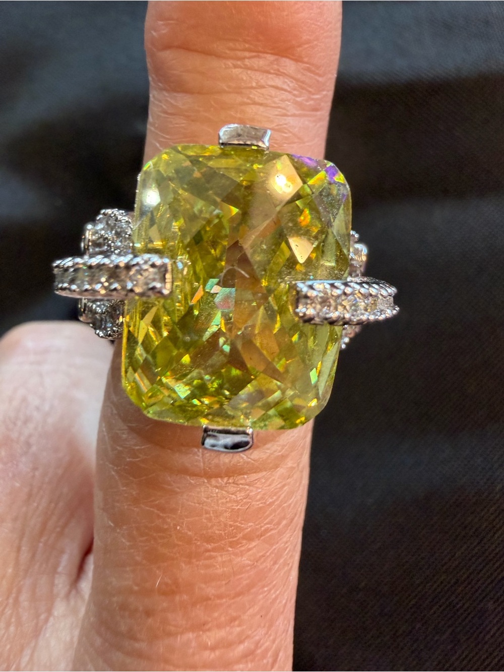 Park Lane Posh Ring Yellow CZ Statement Ring Retired Orig. $108